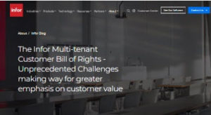 The Infor Multi-tenant Cloud Customer Bill of Rights