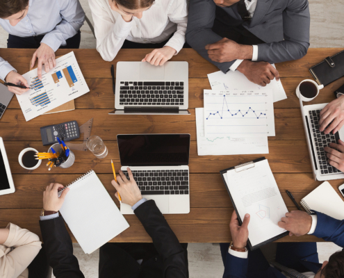 Diverse business team at meeting